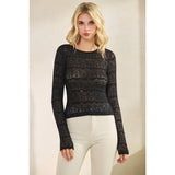 Black Long Sleeve Lace Top