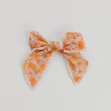 Very Vibrant Flowers Serged 4" Cotton Bow