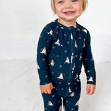 Snowmen Small Ribbed Zip Romper