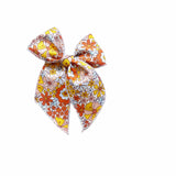 Retro Orange Floral Bow