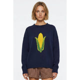 Navy Corn Pullover Sweater