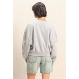 Heather Grey Star Patch Crewneck Sweatshirt