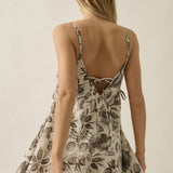 Floral-Print Woven Paneled A-Line Babydoll Romper