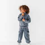 Navy Vintage 1/4th Hoodie-Jogger Set