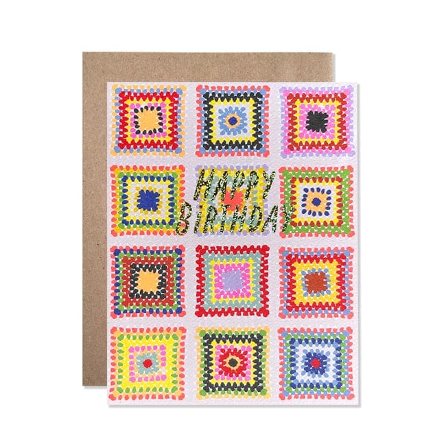 Crochet Happy Birthday Card