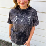 Dancing Skeleton Acid Wash T-shirt