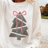 Plaid Tree Oversized Sweatshirt