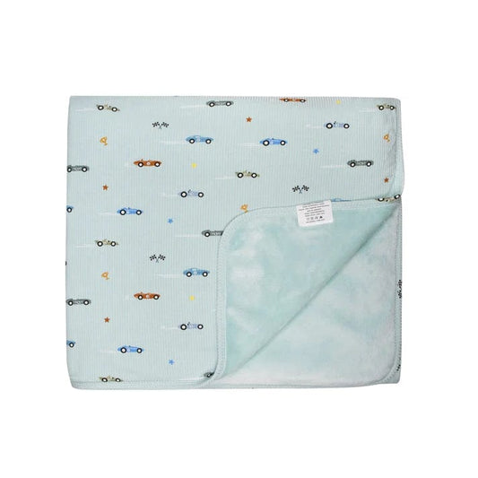 Race Car Small Ribbed Toddler Blanket