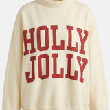 Cream Reversible Mock-Neck Sweatshirt