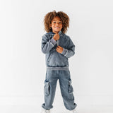 Navy Vintage 1/4th Hoodie-Jogger Set