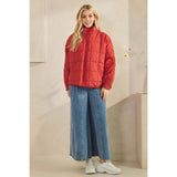 Brick Zip Up Packable Puffer Jacket