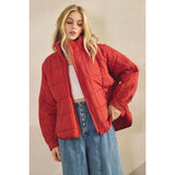 Brick Zip Up Packable Puffer Jacket