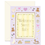 Lilac Welcome Sweet Baby Frame Greeting Card