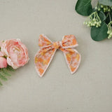 Very Vibrant Flowers Serged 4" Cotton Bow