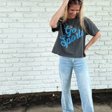 Blue Go Sports Cropped Tee