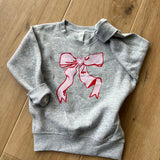 Gray Heart Bow Crewneck (Kids & Adult)