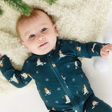 Snowmen Small Ribbed Zip Romper