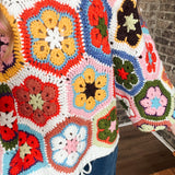 Chunky Oversized Granny Squared Crochet Sweater