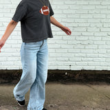 Applique Football Cropped Tee