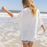 Oversized White Peace Tee