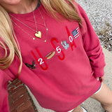 Embroidered Crimson USA icons