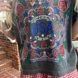 USA Cropped Bandana Tee