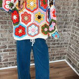 Chunky Oversized Granny Squared Crochet Sweater