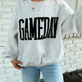 White Embroidered Gameday Sweatshirt