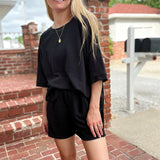 Offset Black French Terry Lounge Shorts