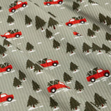 Red Christmas Trucks Small Ribbed Zip Romper