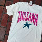 Pink Indiana Stripe Ivory Tee