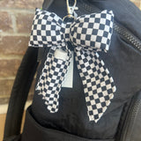 Checkered Bow Chapstick Holder Key Chain