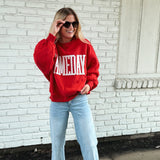 Red Embroidered Gameday Sweatshirt