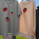 Striped Tomato Appliqué Sweatshirt