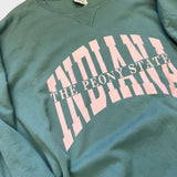 Green and Pink Peony Crewneck