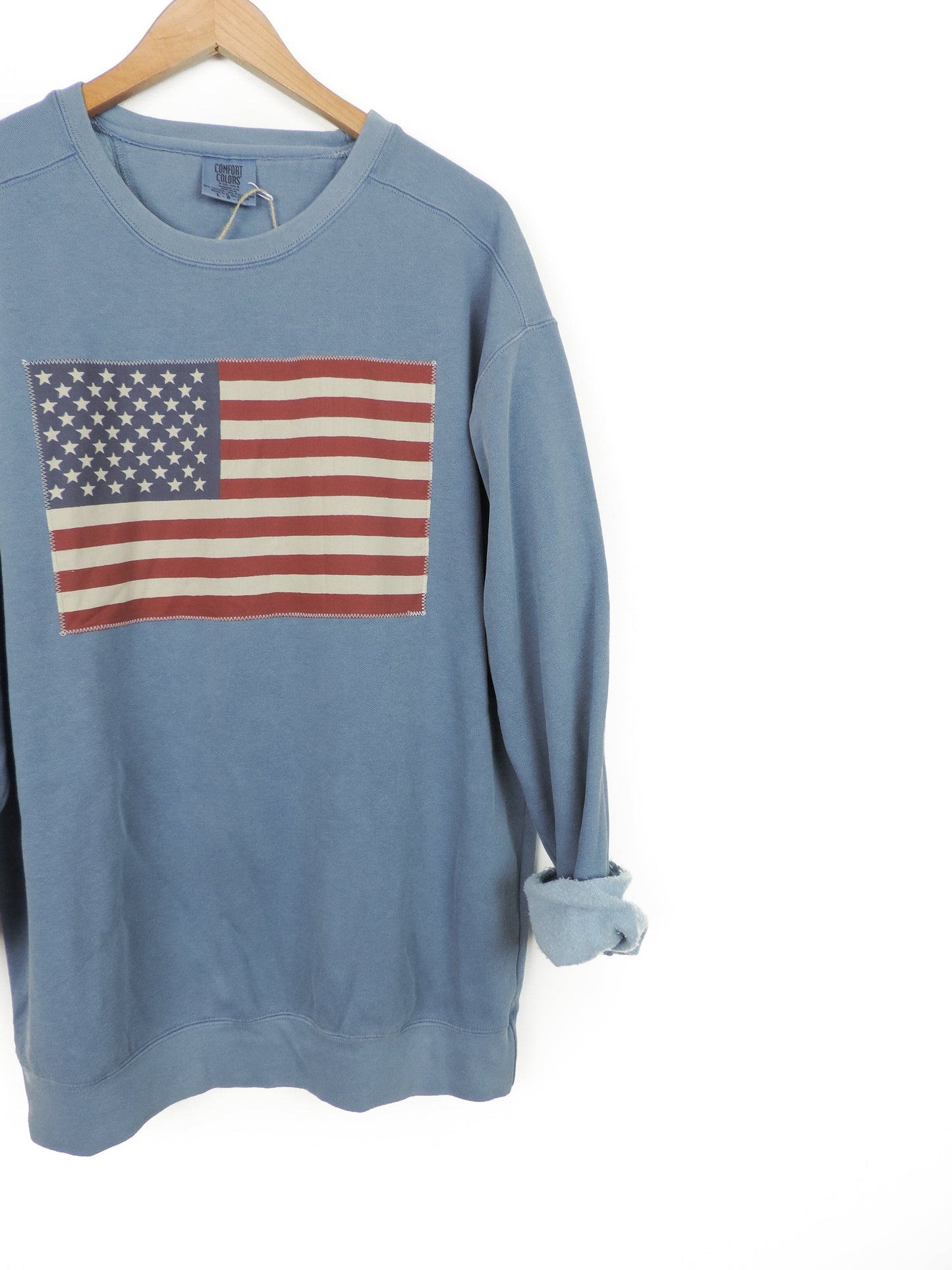 Stitched American Flag Sweatshirt