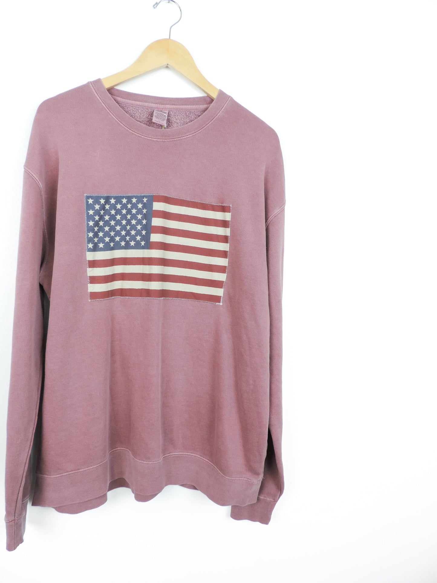 Stitched American Flag Sweatshirt