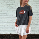 Applique Football Cropped Tee