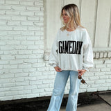 White Embroidered Gameday Sweatshirt