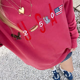 Embroidered Crimson USA icons
