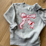 Gray Heart Bow Crewneck (Kids & Adult)