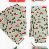 Red Christmas Trucks Small Ribbed Two-Piece Set