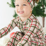 Double Plaid Zip Romper