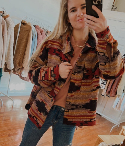Geometric Print Jacket