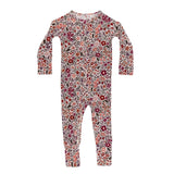 Fall Blooms Small Ribbed Zip Romper