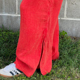Garment Crop Shirt Top Leg Pants Set