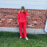 Garment Crop Shirt Top Leg Pants Set