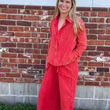 Garment Crop Shirt Top Leg Pants Set