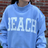 BEACH Reversible Mock-neck Crop Sweatshirt