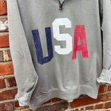 Tricolor USA Grey Quarter Zip